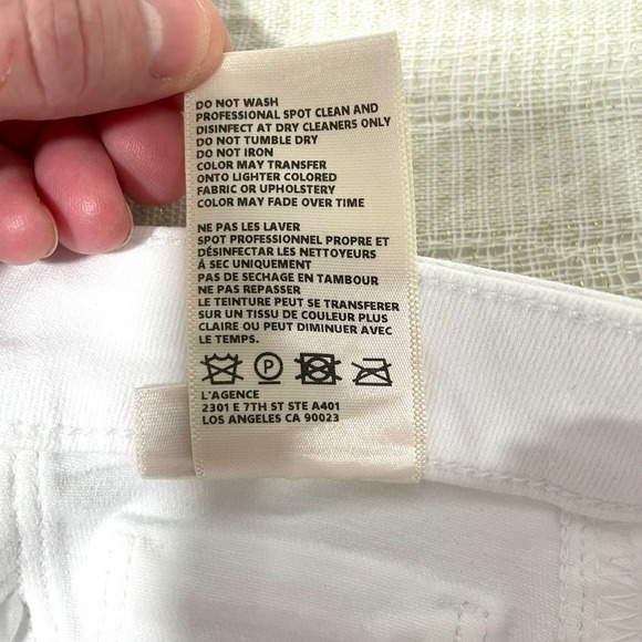 L'AGENCE NWOT Rochelle High Rise Skinny Jeans Blanc Coated Size 25 - Picture 11 of 12